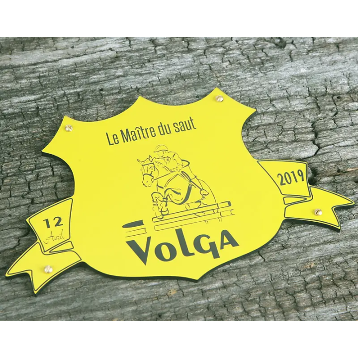 Plaque de box blason  jaune