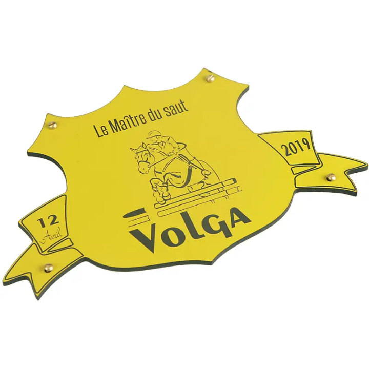 Plaque de box blason  jaune