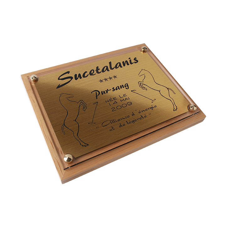 Plaque de box cheval Or - série P