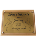 Plaque de Box Cheval Luxe Plexiglas et Or Brossé 180 × 240 mm