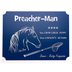 Plaque cheval bleue - série P