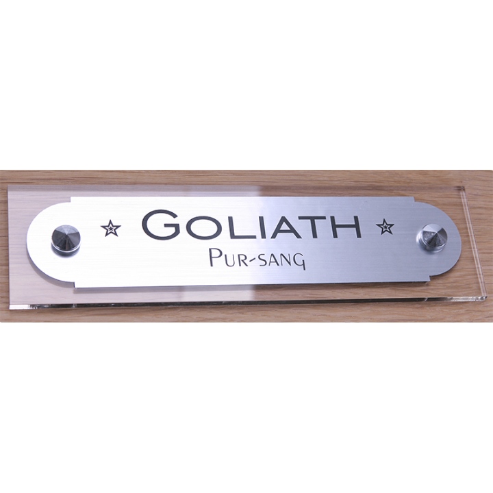 Plaque de box cheval alu - P