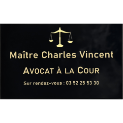 Plaque professionnelle noire - type médecin