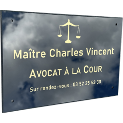 Plaque professionnelle noire