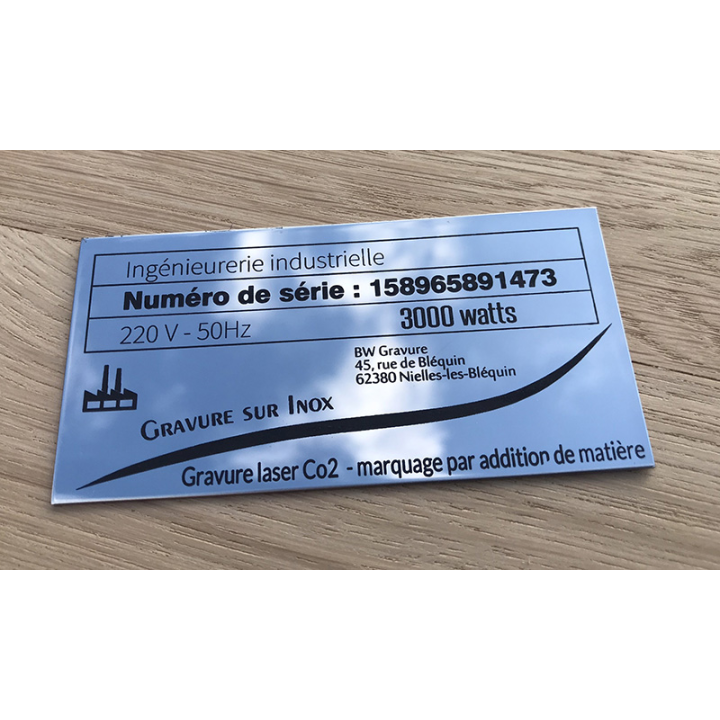 Plaque Inox sur mesure brillant