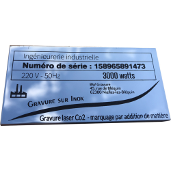 Plaque Inox sur mesure brillant