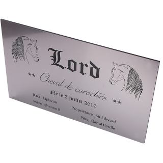 Plaque de box alu brossé - série A3