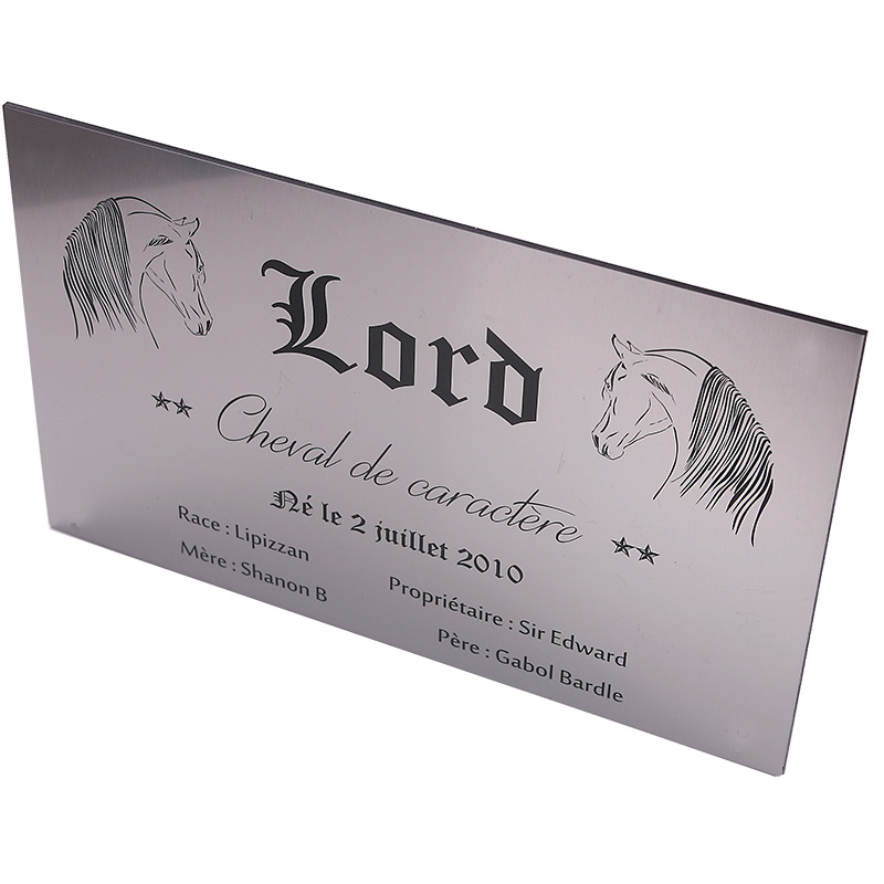 Plaque de box alu brossé - série A3 Plaque de box alu brossé - série A3