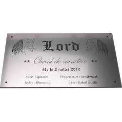 Plaque de box alu brossé - série A3