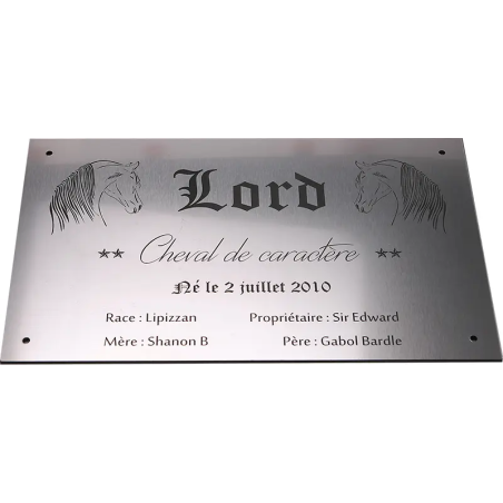 Plaque de box alu brossé - série A3