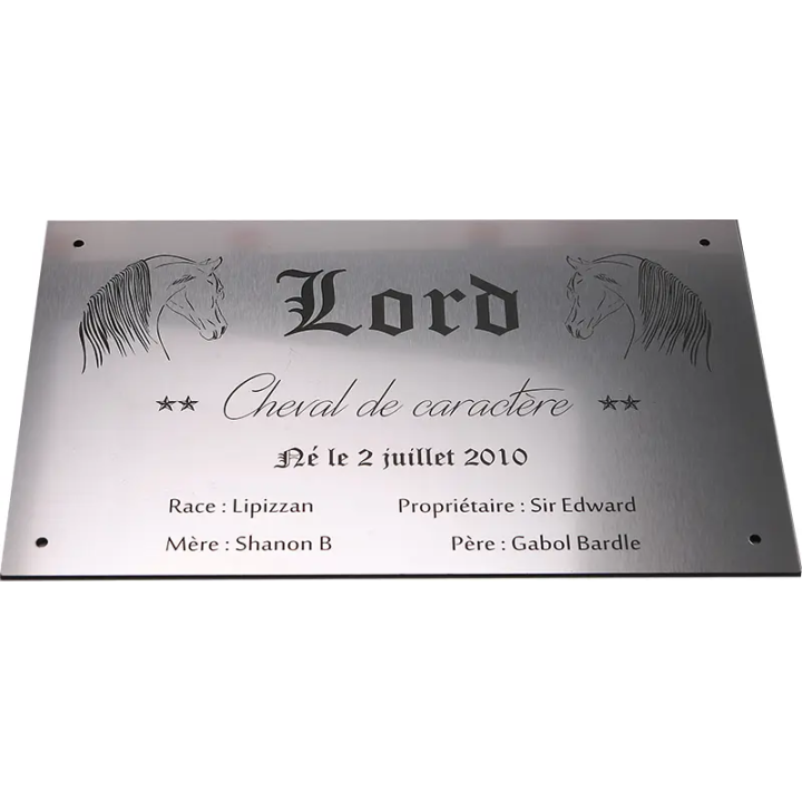 Plaque de box alu brossé - série A3