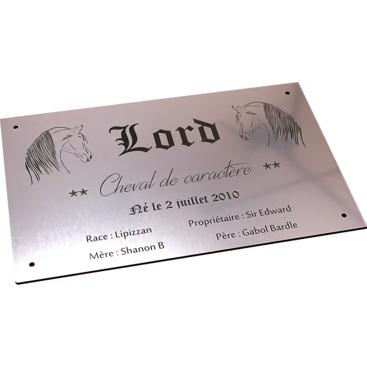 Plaque de box alu brossé - série A3