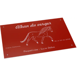Plaque de box personnalisée rouge - série A