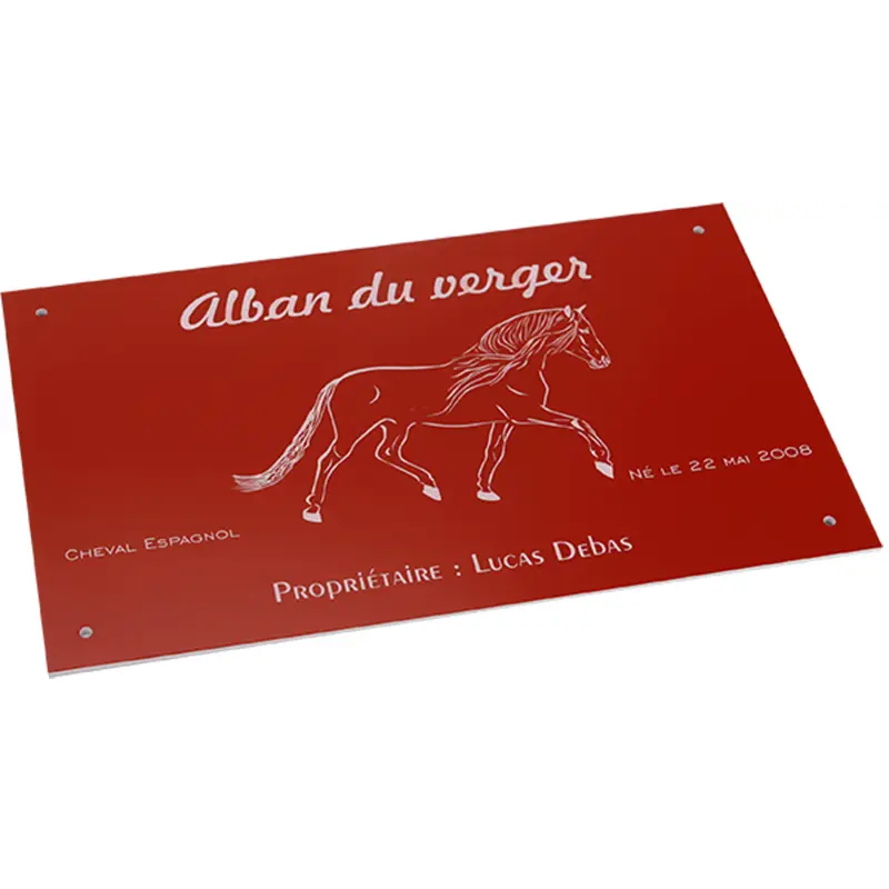 Plaque de box personnalisée rouge - série A