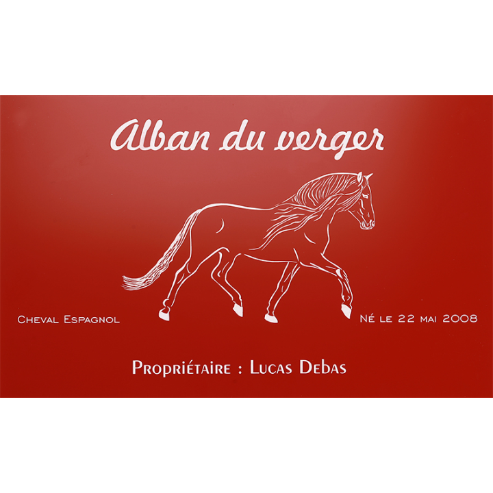 Plaque de box personnalisée rouge - série A