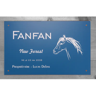 Plaque de box personnalisé bleu - série A