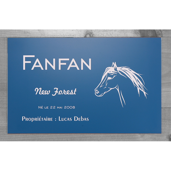 Plaque de box personnalisé bleu - série A