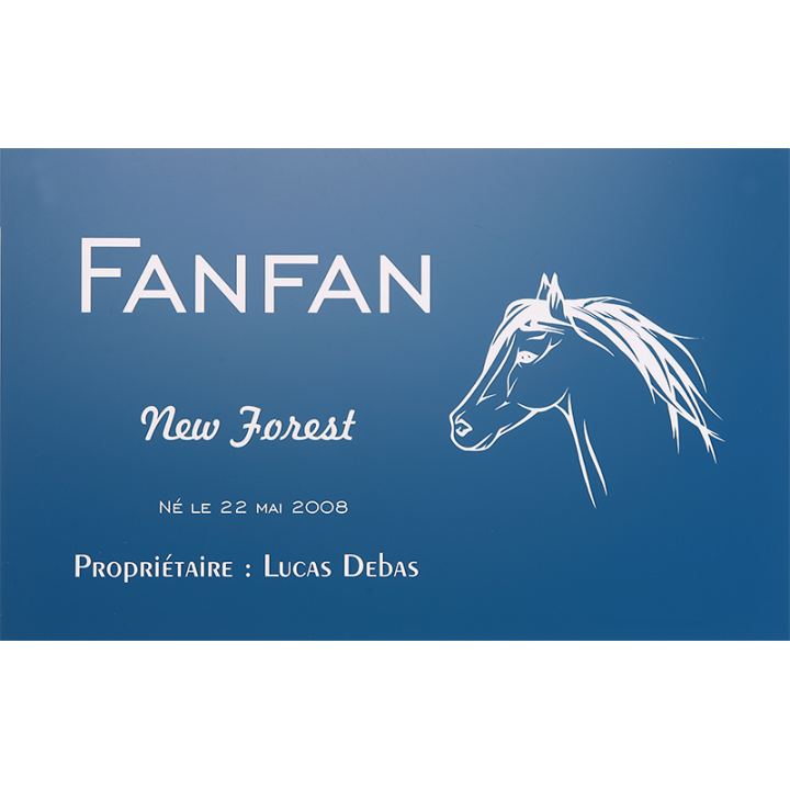 Plaque de box personnalisé bleu - série A