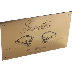Custom Horse Stall Name Plate – Brushed Gold Engraved Plaque