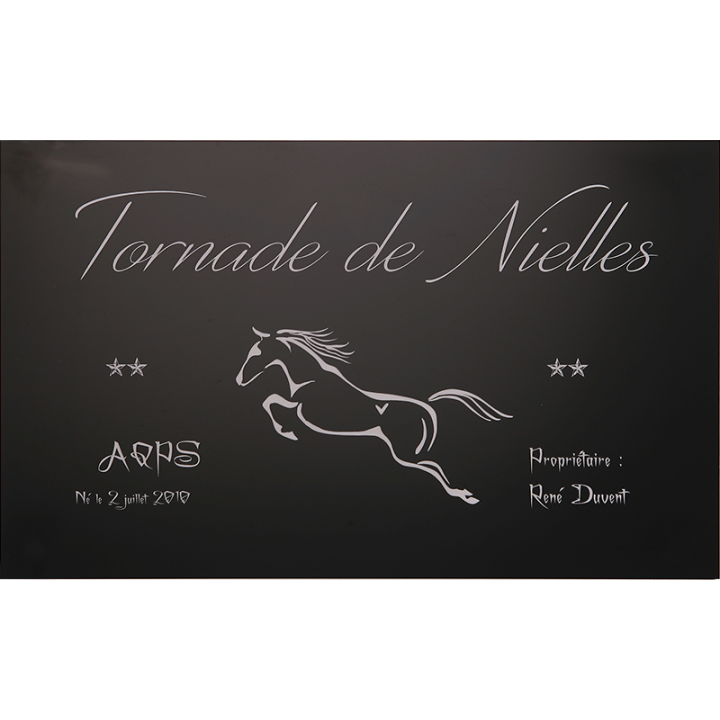 Plaque de box personnalisée noire - série A