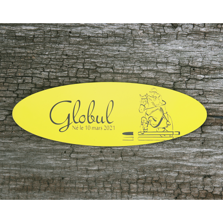 Plaque de box Ovale Jaune