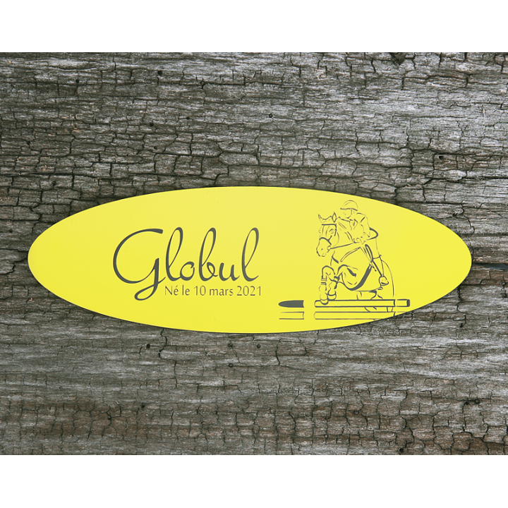 Plaque de box Ovale Jaune