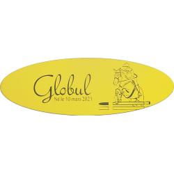 Plaque de box Ovale Jaune