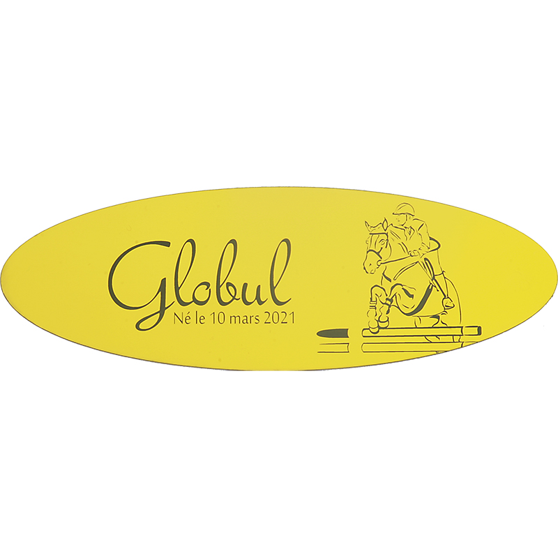 Plaque de box Ovale Jaune