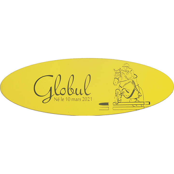 Plaque de box Ovale Jaune
