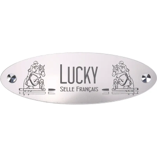 Plaque de box Ovale Alu Brossé