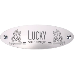 Plaque de box Ovale Alu Brossé