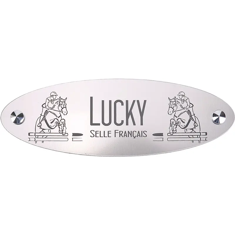 Plaque de box Ovale Alu Brossé