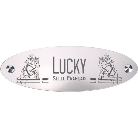 Plaque de box Ovale Alu Brossé