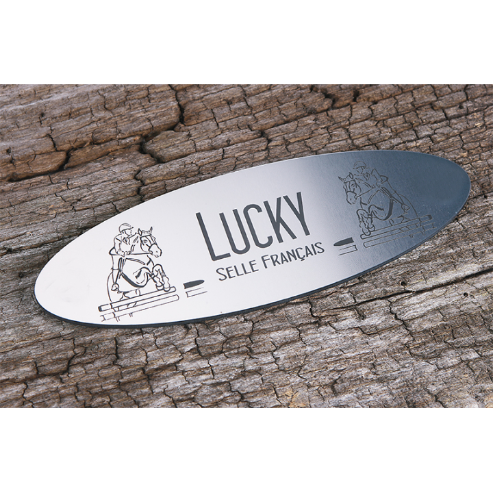 Plaque de box Ovale Alu Brossé