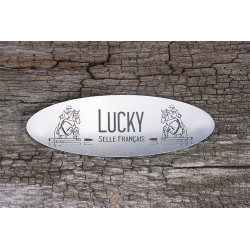 Plaque de box Ovale Alu Brossé