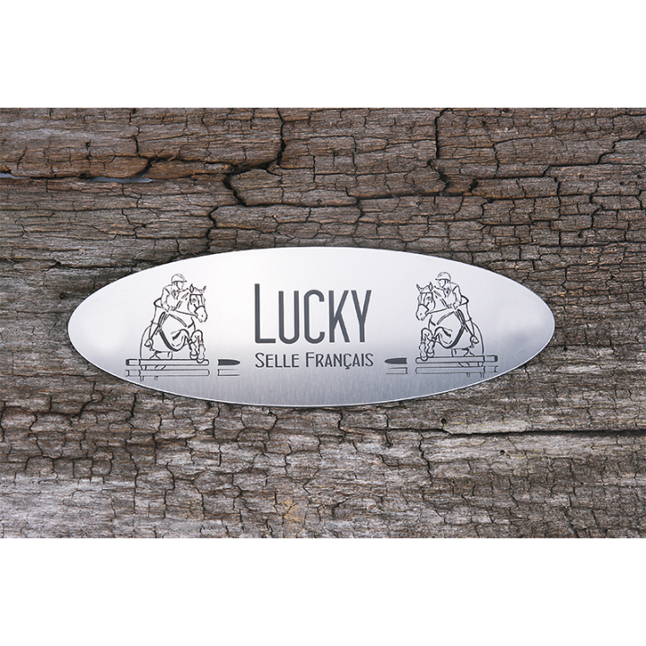 Plaque de box Ovale Alu Brossé