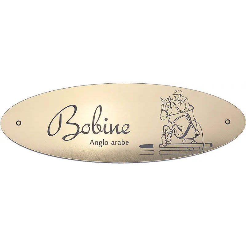 Plaque de box Ovale Or Brossé