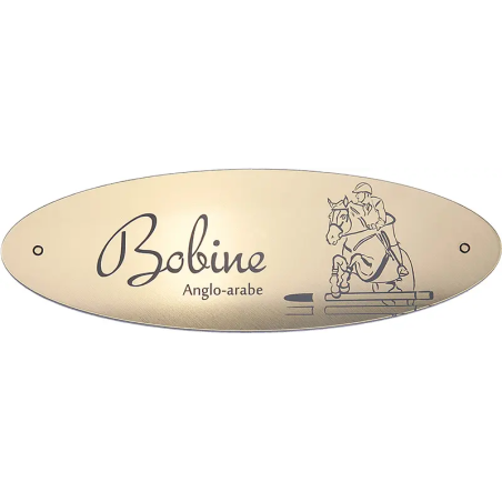 Plaque de box Ovale Or Brossé