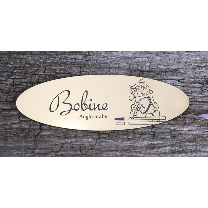 Plaque de box Ovale Or Brossé