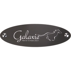 Plaque de box Ovale Noire