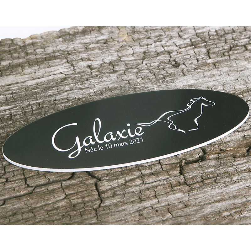 Plaque de box Ovale Noire Plaque de box Ovale Noire