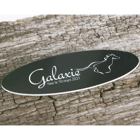 Plaque de box Ovale Noire