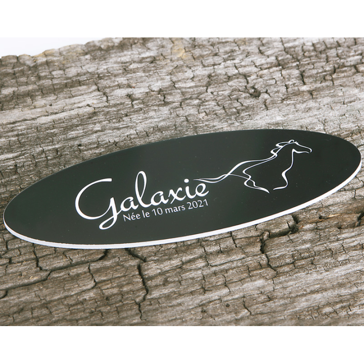 Plaque de box Ovale Noire