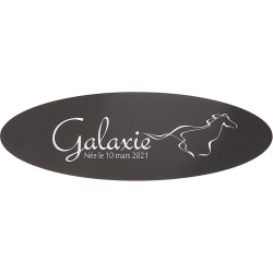 Plaque de box Ovale Noire