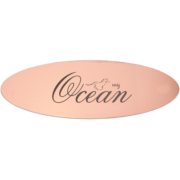 Plaque De Box Ovale Cuivre Brossé