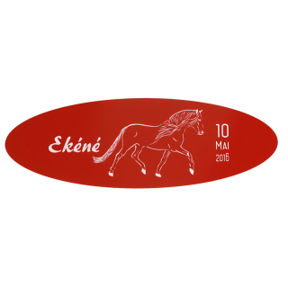 Plaque De Box Ovale Rouge