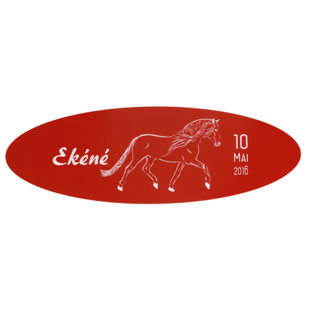 Plaque De Box Ovale Rouge