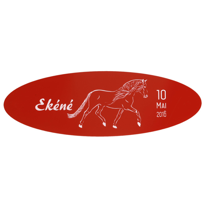 Plaque De Box Ovale Rouge