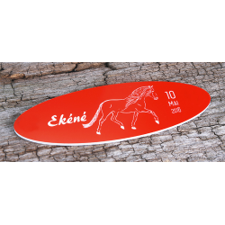 Plaque De Box Ovale Rouge