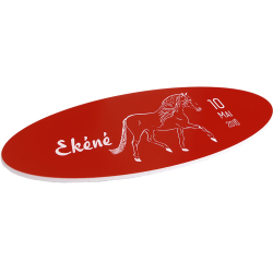Plaque De Box Ovale Rouge